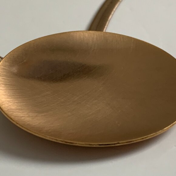 Vintage Gold-Tone Statement Necklace – 17” Snake Chain with Large Round Pendant - Picture 2 of 13